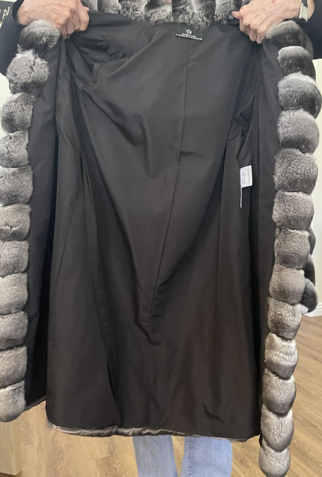 Birger Christensen Chinchilla Fur Coat Jacket M/L NEW MSRP $20000