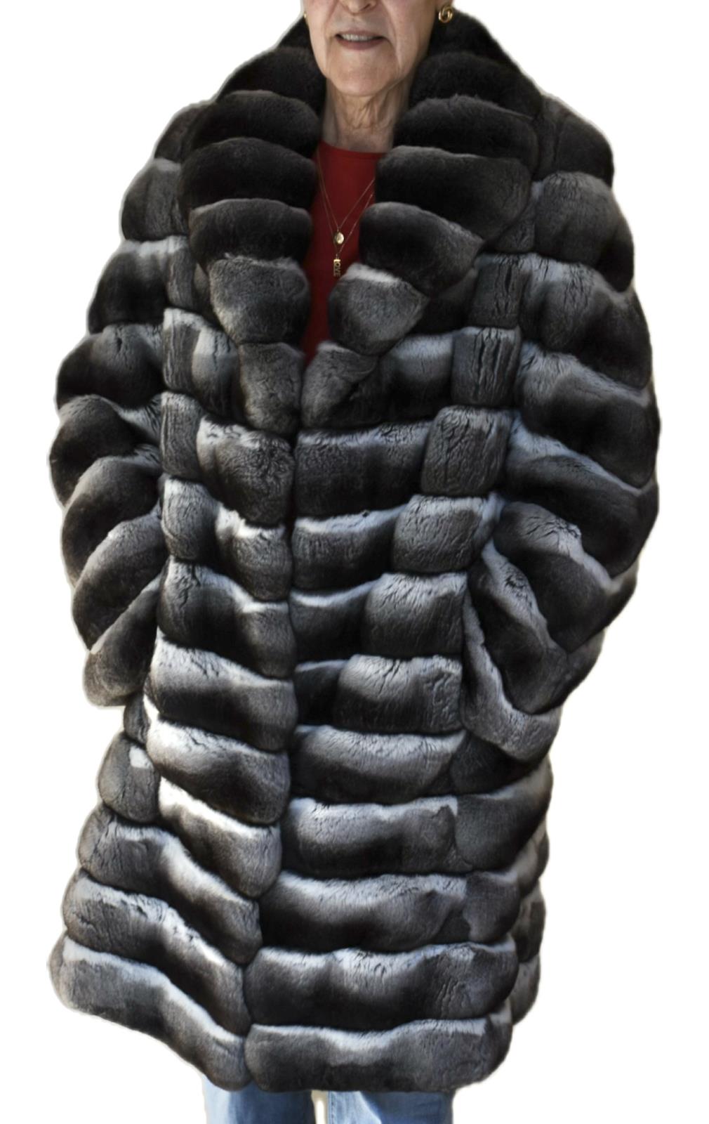 Birger Christensen Chinchilla Fur Coat Jacket M/L NEW MSRP $20000