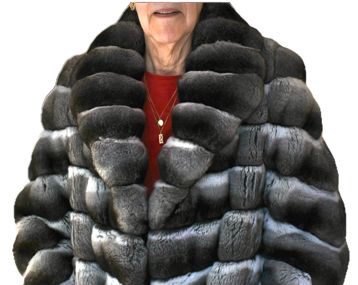 Birger Christensen Chinchilla Fur Coat Jacket M/L NEW MSRP $20000