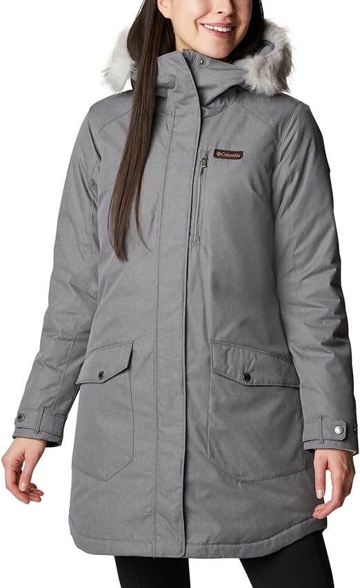 Columbia Women's Suttle Mountain Long Insulate Gray Coat XL NEW $230 1799751