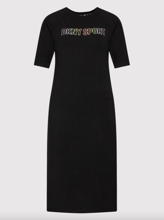DKNY Sport Women's Day Dress Black Regular Fit L NEW $70 DP2D4658