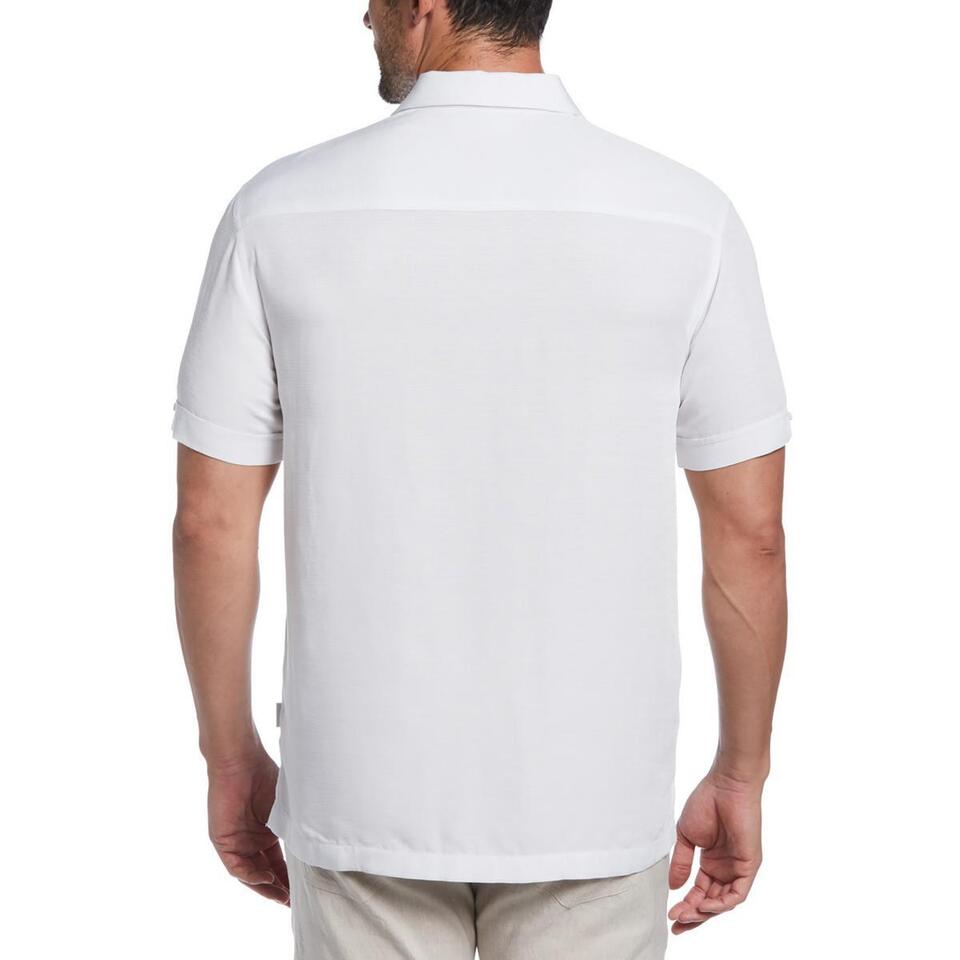 Cubavera Mens White Graphic Slub Button-Down Shirt S NEW $80 CUWFC027DS