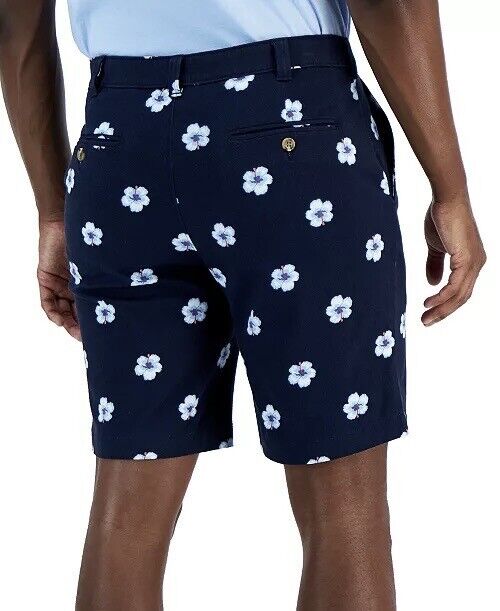 Club Room Men's Classic Fit Print 7" Chino Shorts Navy 40 NEW $55 100165986MN