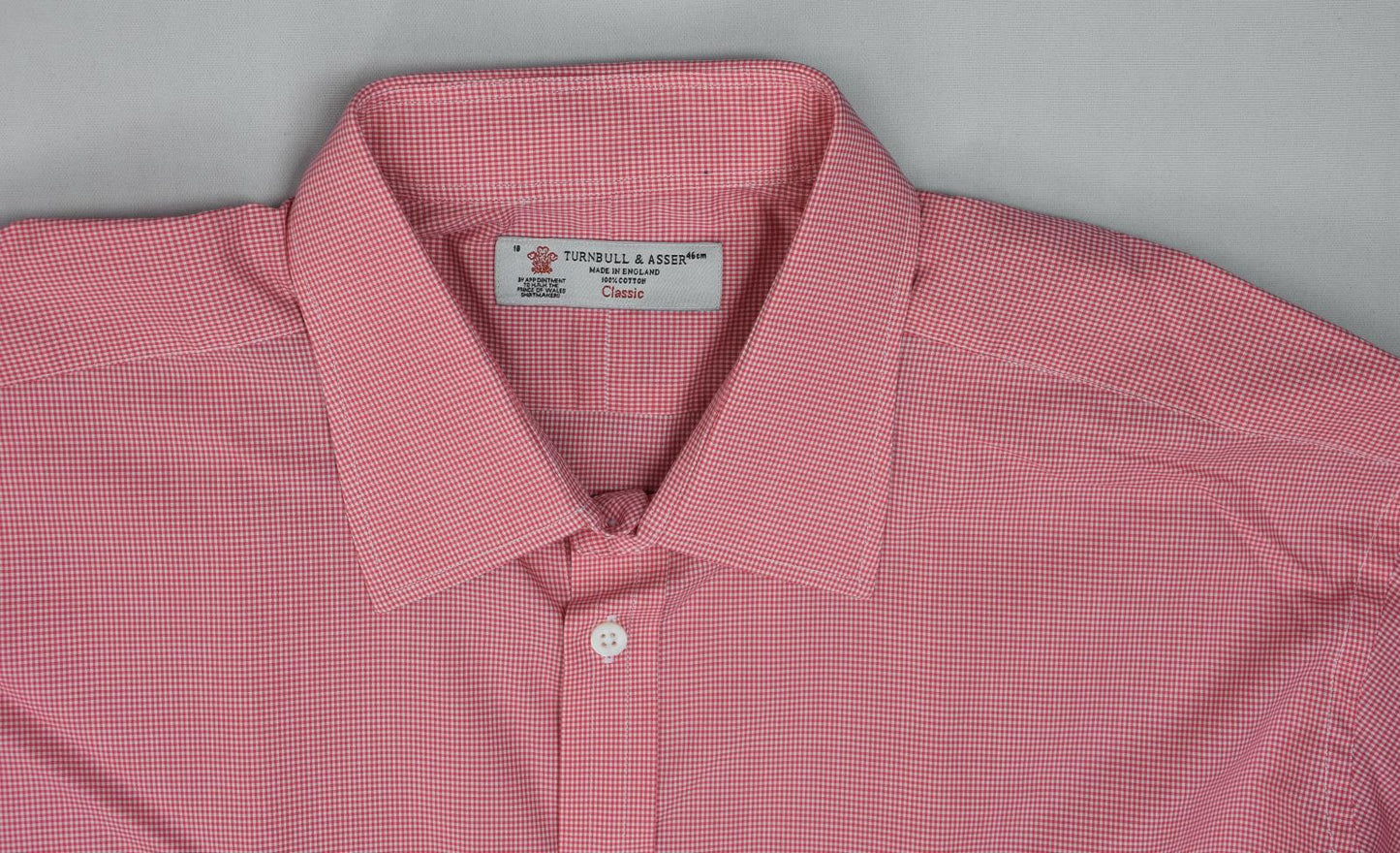 Turnbull & Asser Classic Men's Pink Micro Check Dress Shirt 19 New