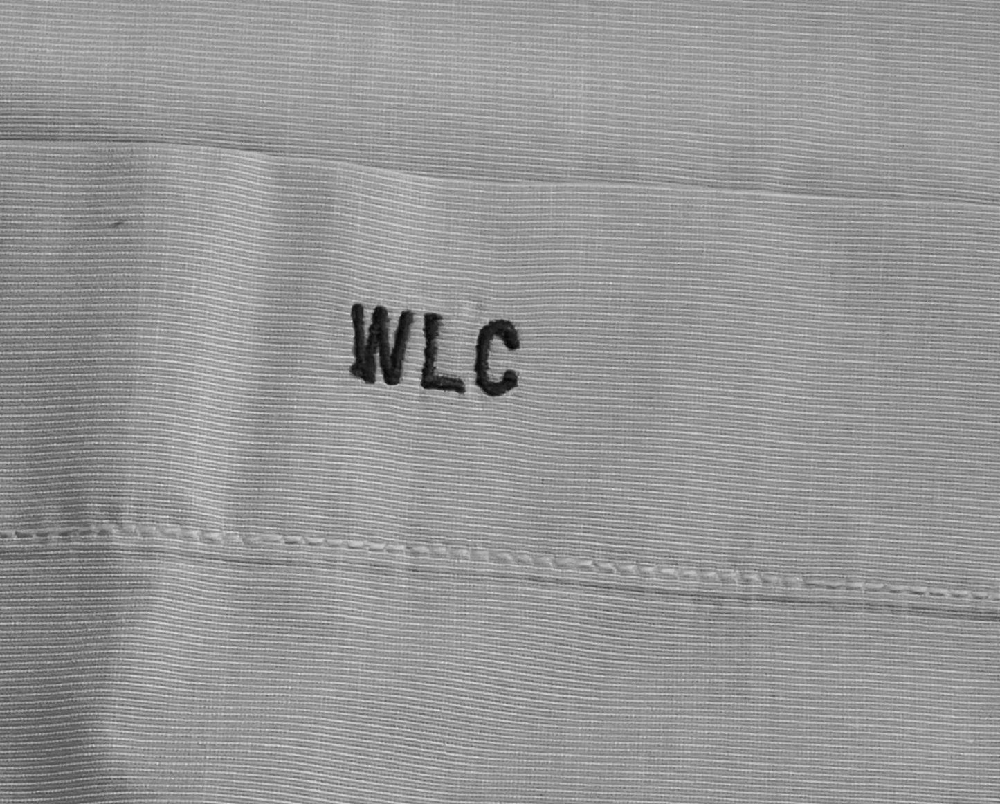 2 Bill Cairo BESPOKE CUSTOM Tailor Mens Blue Shirt 19 STITCHED INITIALS FRONT