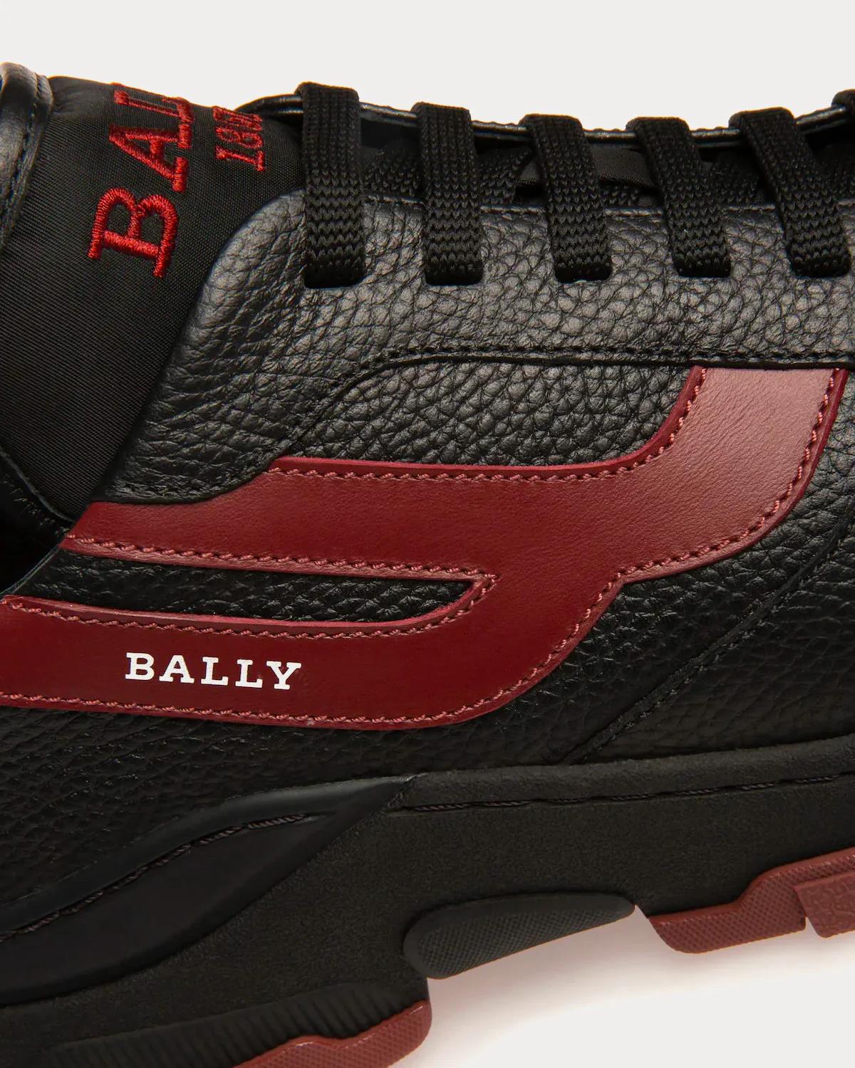 Bally Holden Leather Black Heritage Red Low Top Sneakers 11.5 US NEW 6301551