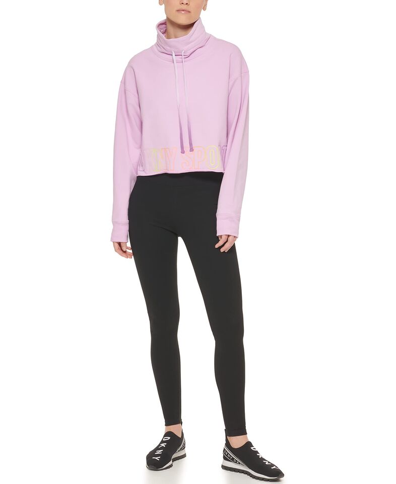 DKNY SPORT Womens Pullover Sweatshirt Purple L NEW $59 DP2T8651