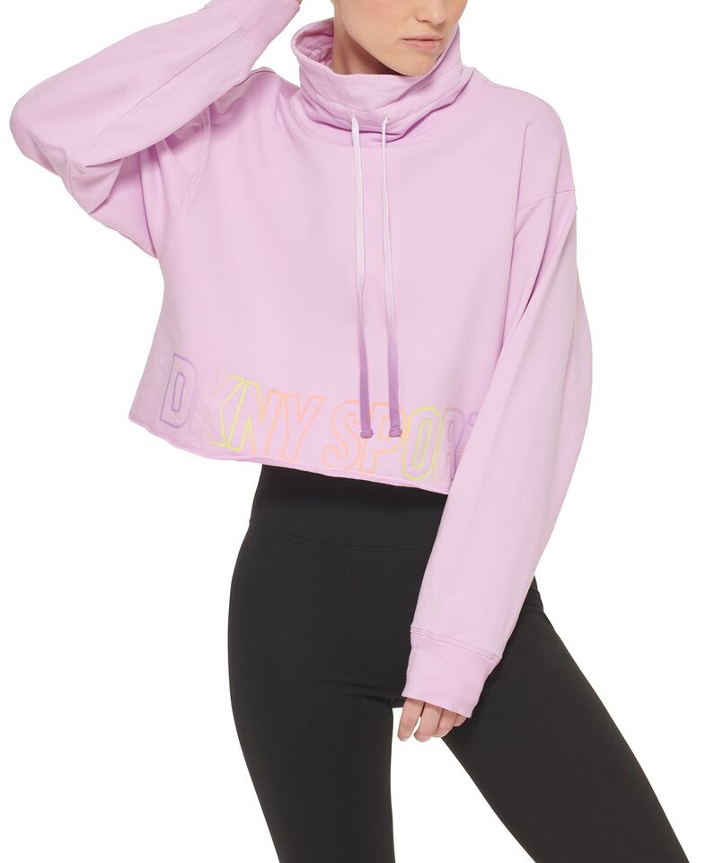 DKNY SPORT Womens Pullover Sweatshirt Purple L NEW $59 DP2T8651