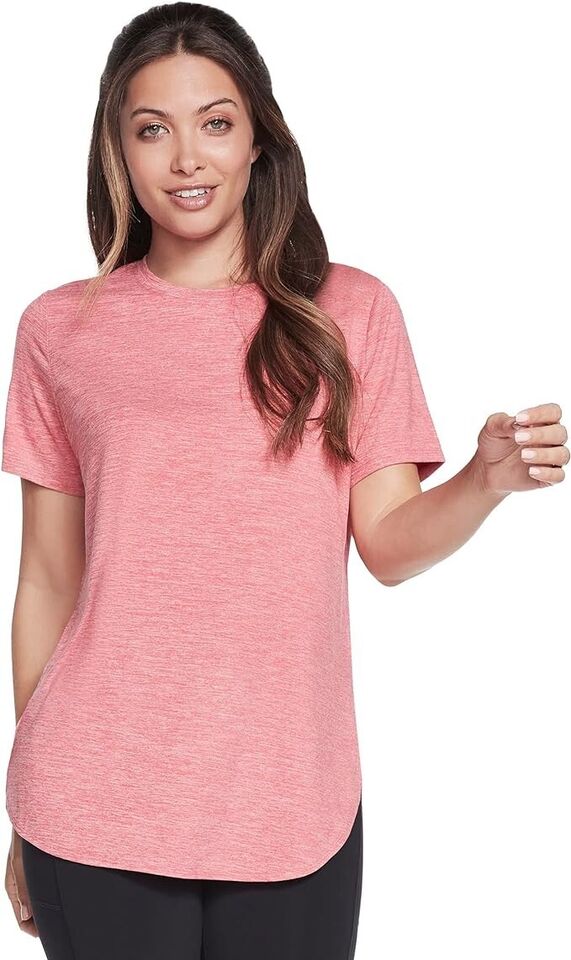 Skechers Women's GO DRI SWIFT Tunic T-Shirt Top Red Pink XS NEW $34 WTS359