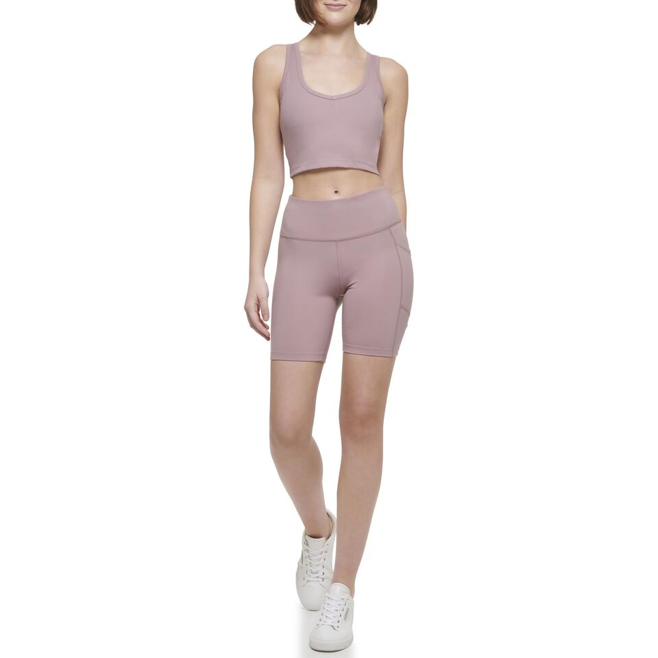 Calvin Klein Womens Super High Waist Bike Shorts Light Blue M NEW $50 PF2S8638