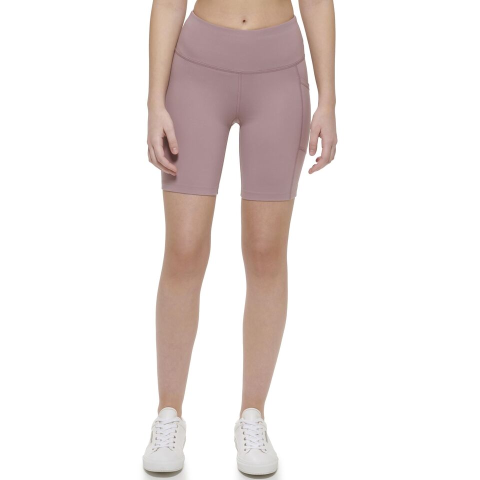 Calvin Klein Womens Super High Waist Bike Shorts Light Blue M NEW $50 PF2S8638