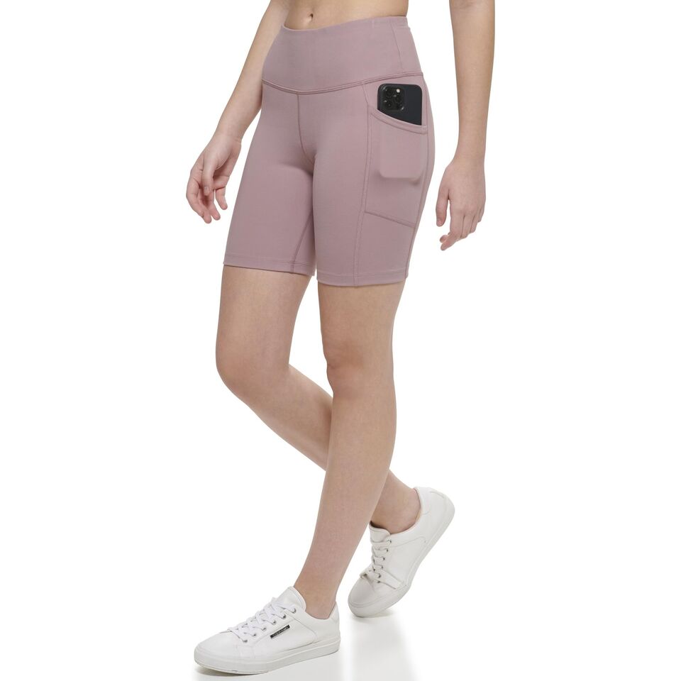 Calvin Klein Womens Super High Waist Bike Shorts Light Blue M NEW $50 PF2S8638