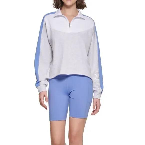 Calvin Klein Womens Super High Waist Bike Shorts Light Blue M NEW $50 PF2S8638