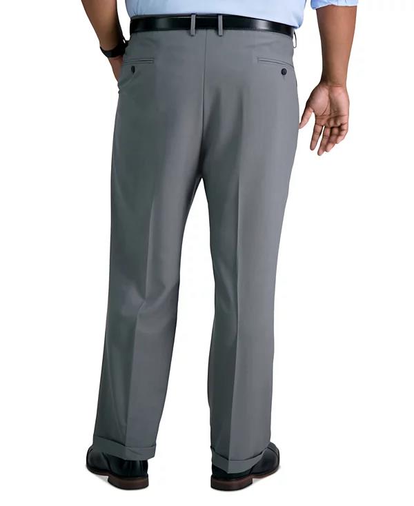 Haggar Men Big&Tall Stretch Classic-Fit Pleated Dress Pants 46 X32 NEW HD90651