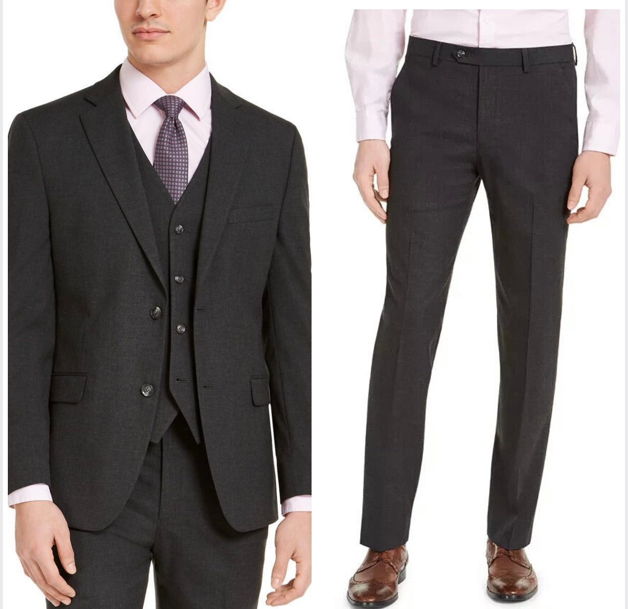 Alfani Men's Gray Slim Stretch 2 Piece Suit 40 L NEW $495