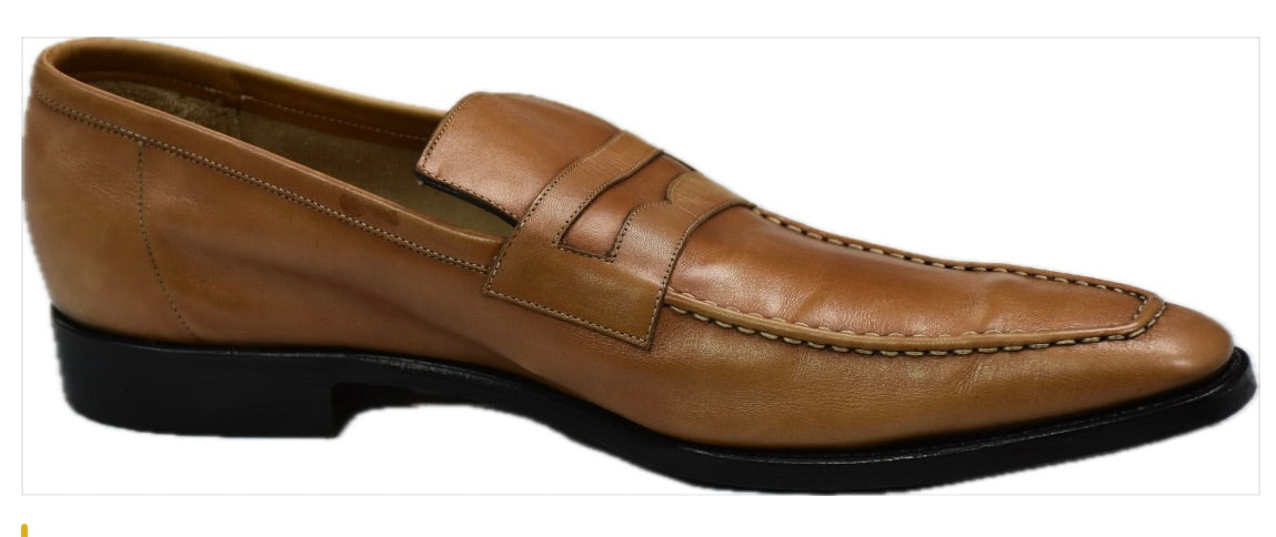 Kiton Men's Brown Calf Leather Loafers Luxury Sz US 9 MINT