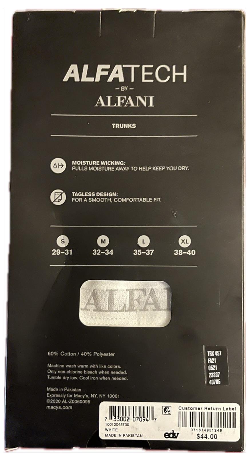 Alfani Men's 5 Pack White Core Boxer Briefs Trunks L NEW $44 10012045700