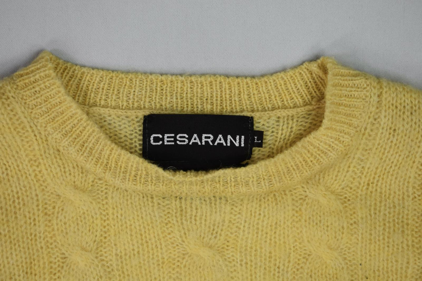 -LOTX2 VINTAGE Cesarani Men's All Pure Wool Wool Cable Knit Sweater L