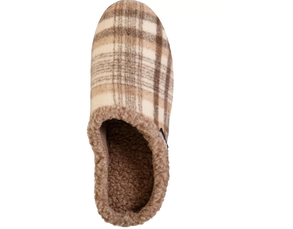 Isotoner Men's Plaid Hoodback Slipper Sandtrap XL 11 - 12 NEW $48 A9F087SDT