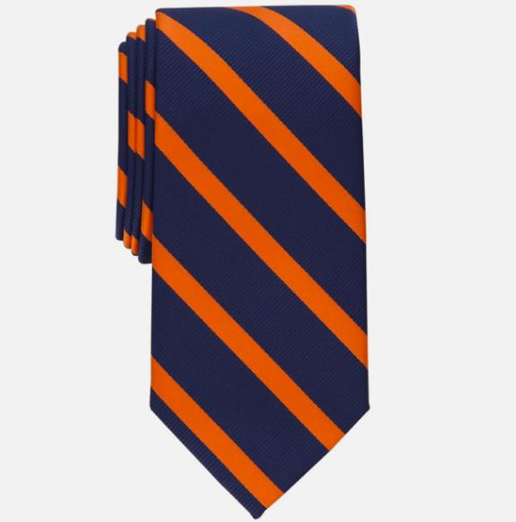 Club Room Men's Bay Stripe Orange Navy Tie Necktie New 3" $55 1CRC22-3024