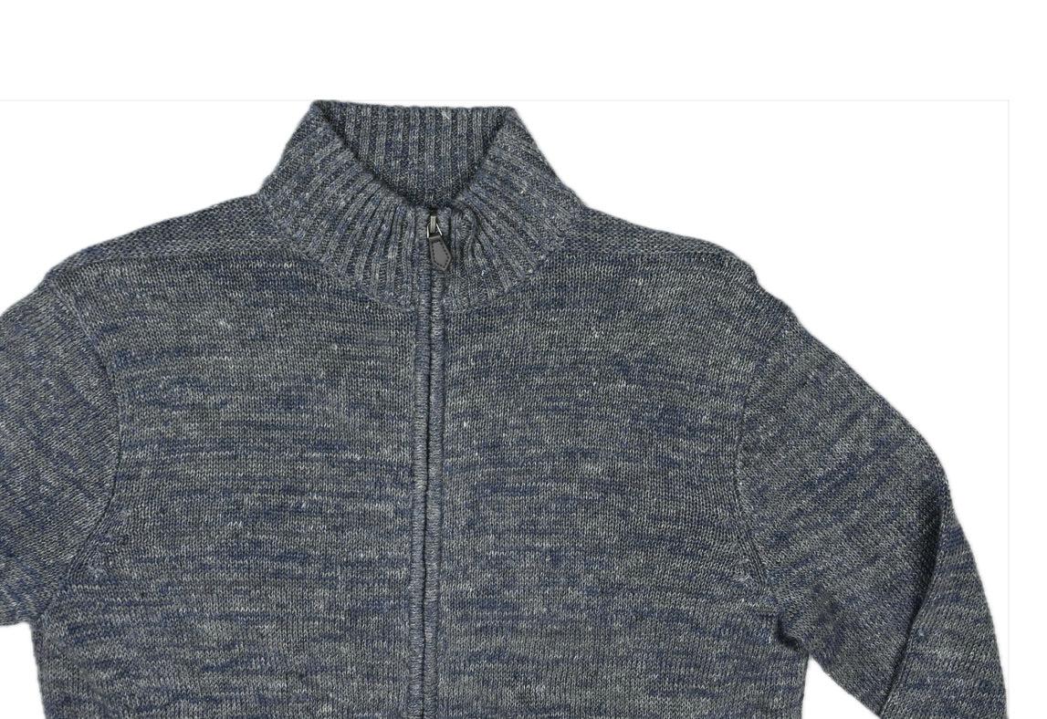 The Men's Store Linen Melange Knit Full Zip Sweater Jacket M New $248