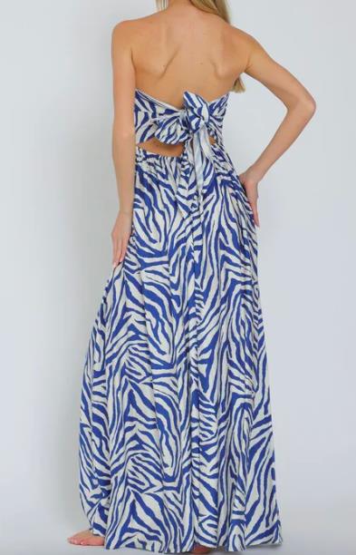 AaKaa Women's Lorena Strapless Tube Top Jumpsuit Elastic Back Tie-Back M NEW $69