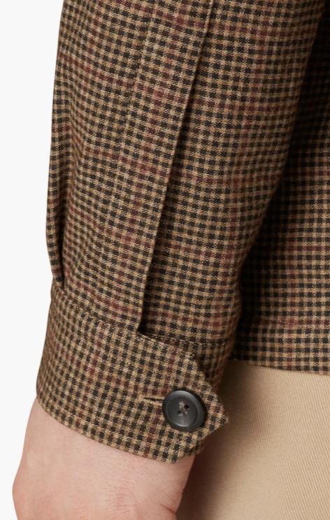 Eton Mens Brown Checked Cotton–wool–cashmere Flannel Overshirt Jacket L New $300