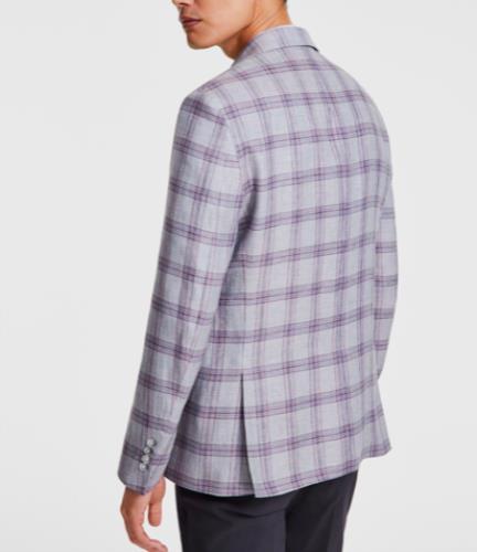 Tallia Mens Slim Plaid Linen Sport Coat Blazer 44 S NEW $425 VDDL1TKX0551