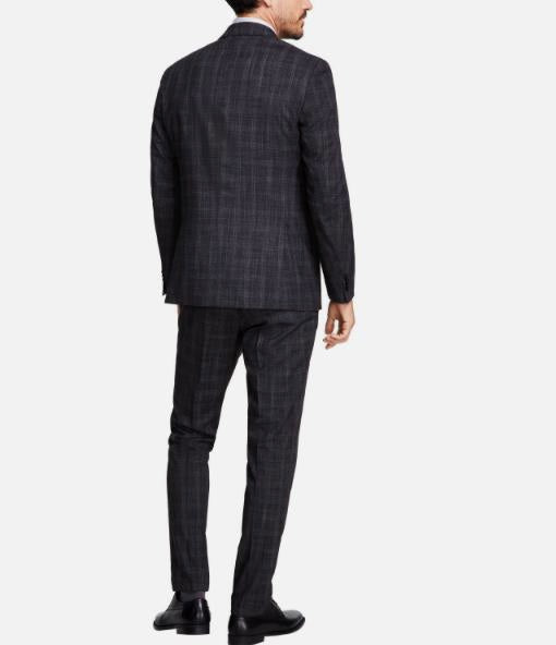 Kenneth Cole Mens Charcoal Plaid Slim Suit 38 R - 31 X 32 NEW $395 COKK2FBZ0016