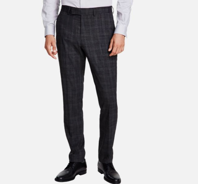 Kenneth Cole Mens Charcoal Plaid Slim Suit 40 R - 33 X 32 NEW $395 COKK2FBZ0016