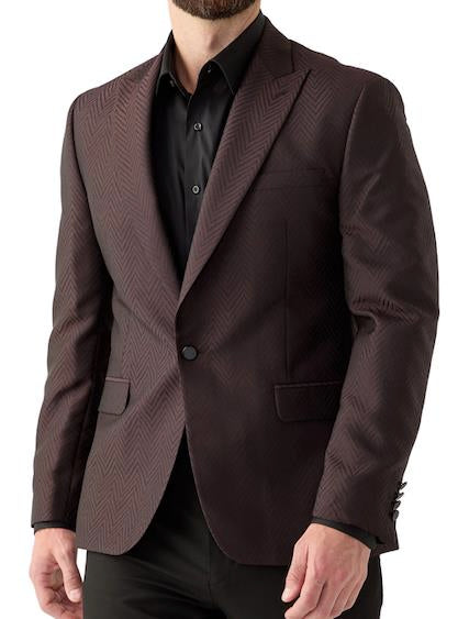 KARL LAGERFELD PARIS 1-BTN Harringbone Blazer Jacket 42 R NEW $295 ARZZ1LFB0020