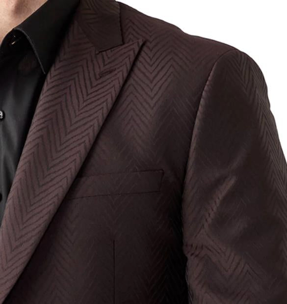 KARL LAGERFELD PARIS 1-BTN Harringbone Blazer Jacket 42 R NEW $295 ARZZ1LFB0020