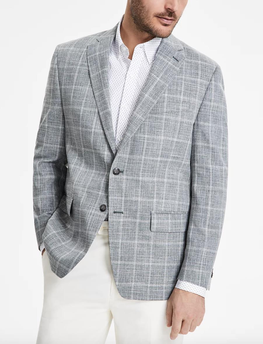 Michael Kors Men's Classic-Fit Windowpane Sport Coat 38 S NEW $295 KTNN1K2Y1188