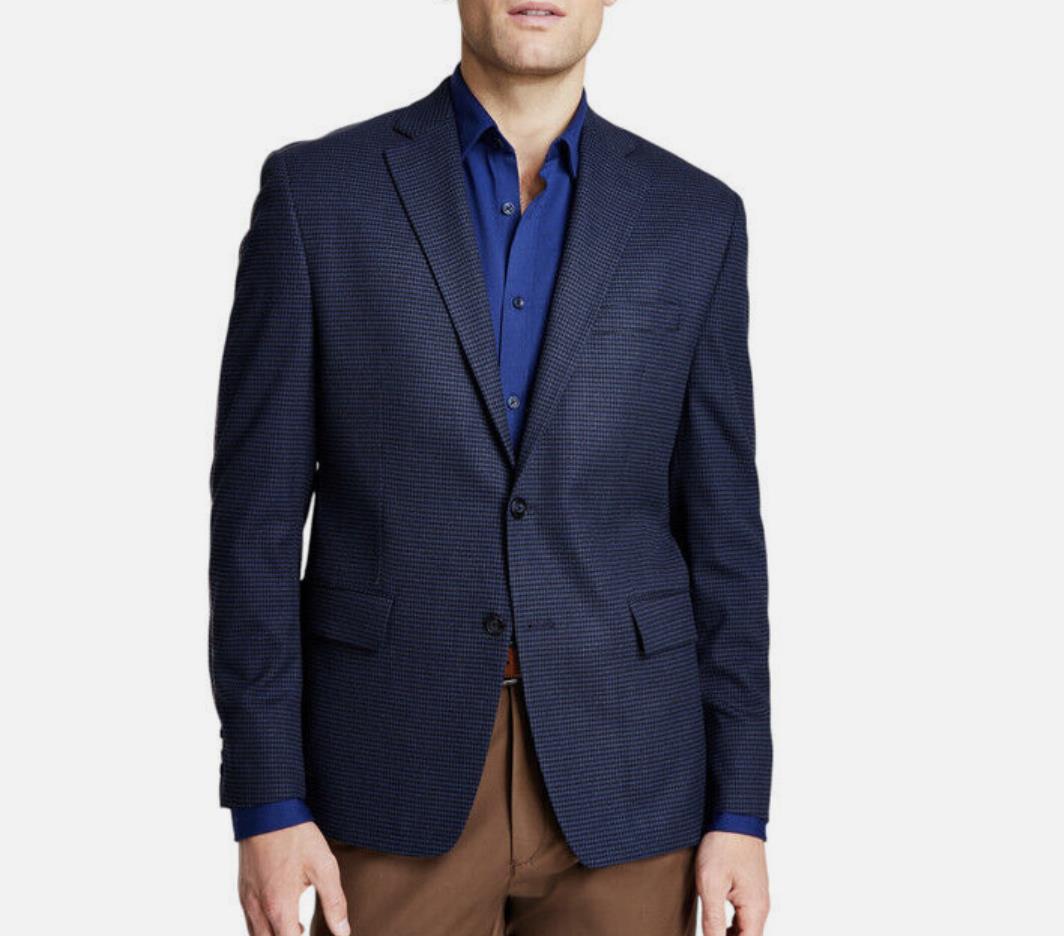 Michael Kors Men's Classic fit Blue Check Sport Coat 48 R NEW $295 KTNN1K2Y1115