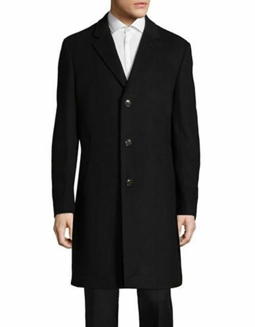 Lauren Ralph Lauren Men's Wool Blend Black Classic fit Overcoat 40 R NEW $495