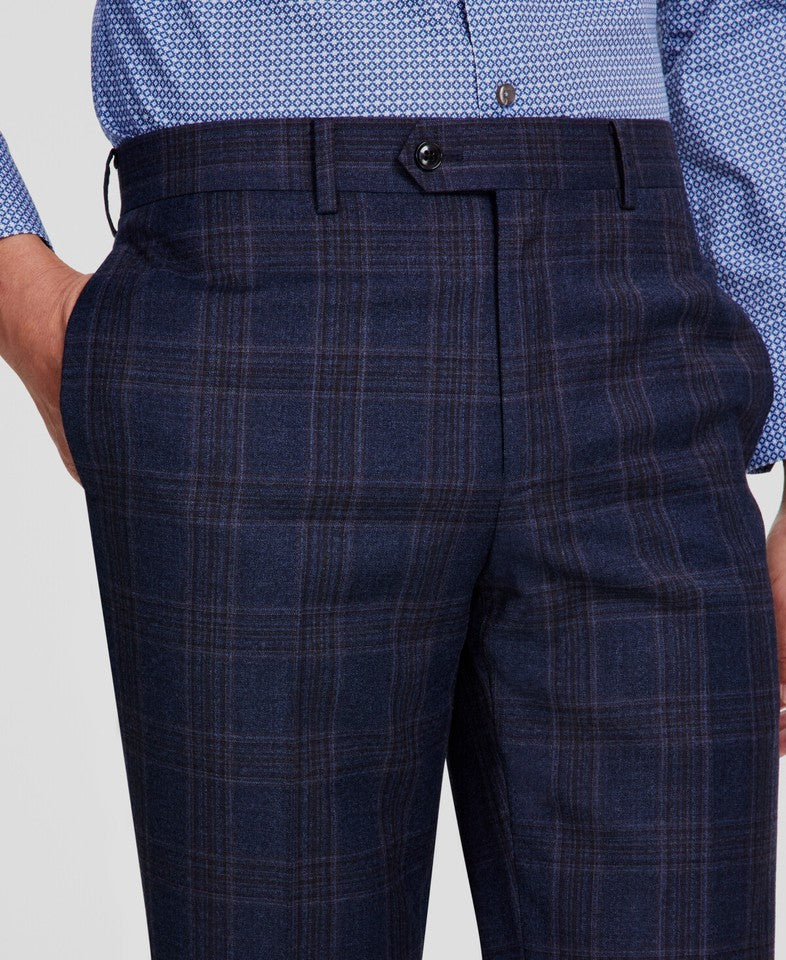 Tallia Men's Blue Plaid Slim Wool Blend Pants 34 X 30 NEW $175