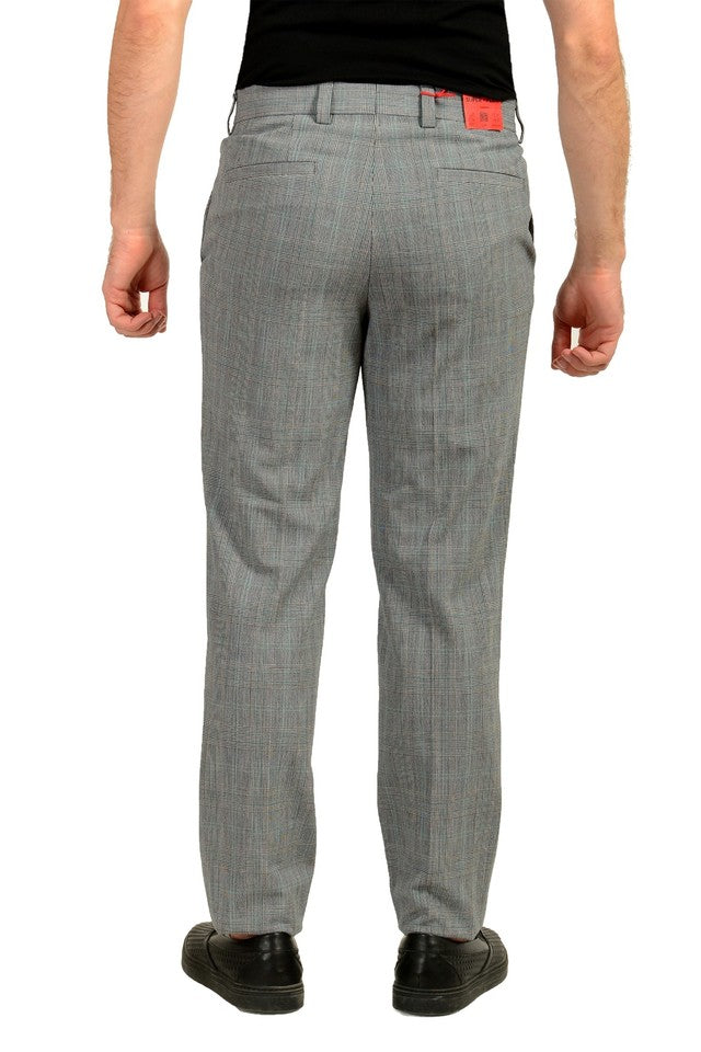 Hugo Boss Men's Modern-Fit Gray Multi Plaid Pants 34 X 33 NEW $198 TOM232X