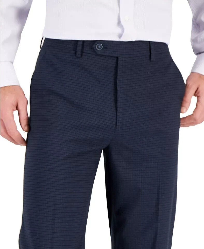 Nautica Men Modern-Fit Micro-Check Stretch Pants 50 X 32 NEW NF2023
