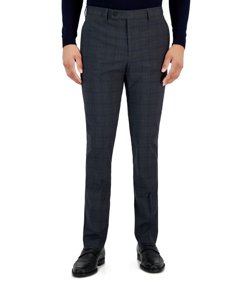 DKNY Men's Gray Plaid Modern Fit Stretch Pants 42 X 32 NEW $135 DIROPD4W0080