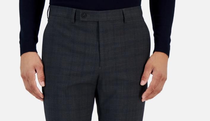 DKNY Men's Gray Plaid Modern Fit Stretch Pants 42 X 32 NEW $135 DIROPD4W0080