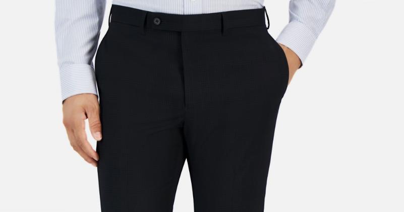 DKNY Men's Solid Black Modern Fit Stretch Pants 32 X 30 NEW $135 DIROPD4W0021