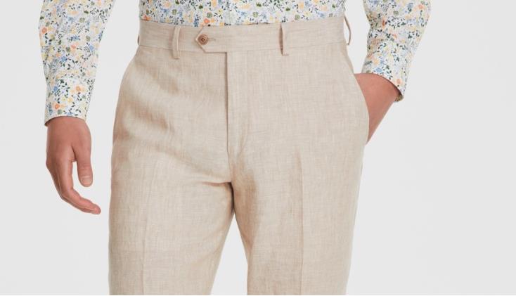 Bar III Men's Slim Solid Tan Stretch Linen Pants 36 X 34 NEW $135 MLCOPC1Y0070