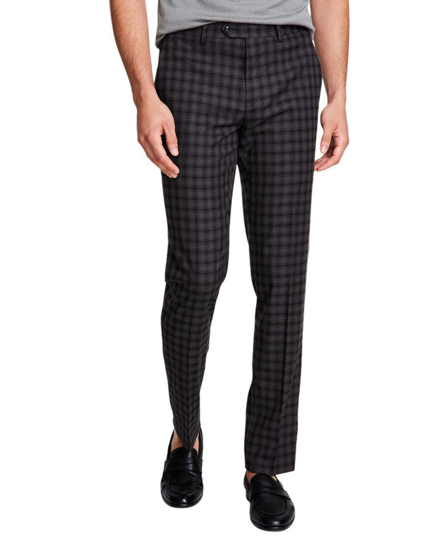 Bar III Men's Skinny Brown Check Stretch Pants 33 X 30 NEW $135 MIONPC5X0081
