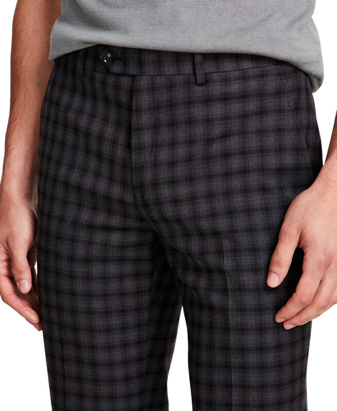 Bar III Men's Skinny Brown Check Stretch Pants 33 X 30 NEW $135 MIONPC5X0081