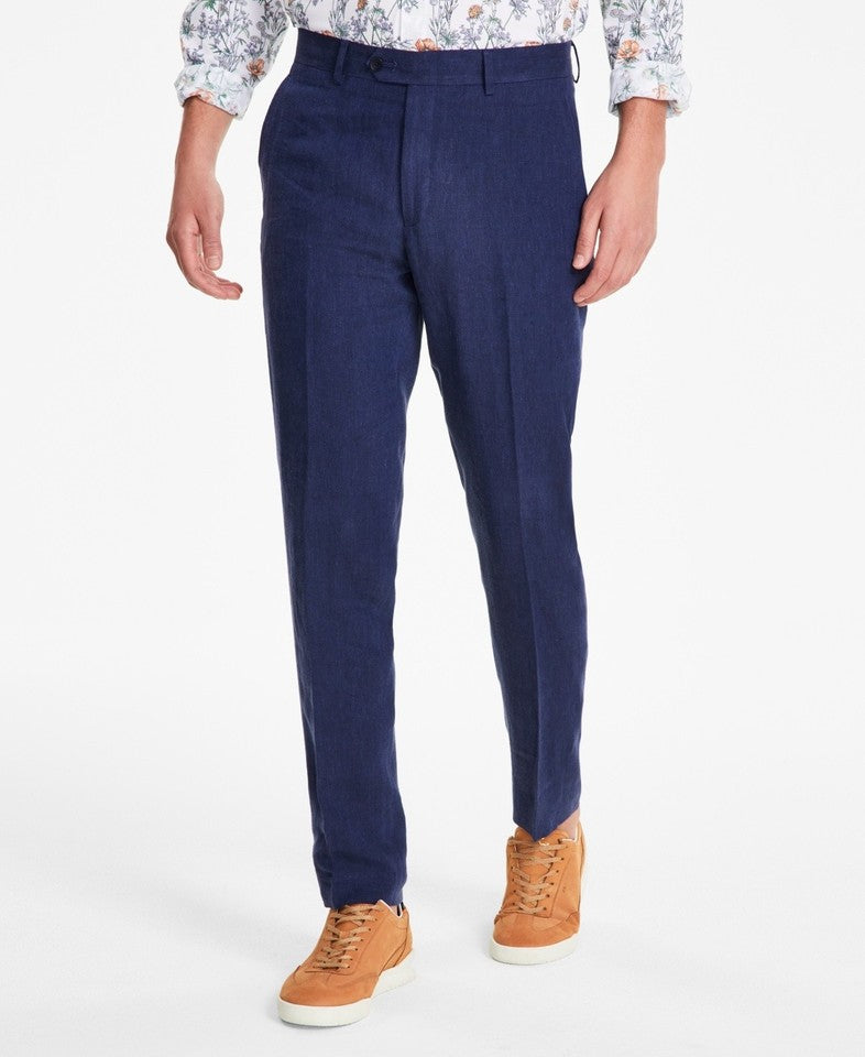 Bar III Men's Slim Solid Navy Linen Pants 32 X 34 NEW $135 MLCOPC1Y0077