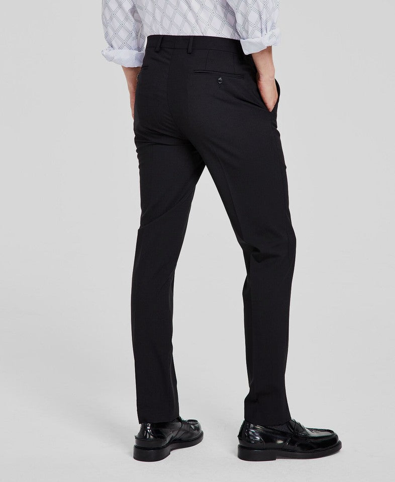 Bar III Men's Skinny Wool Blend Stretch Black Pants 34 X 30 NEW MIONPC0W0002