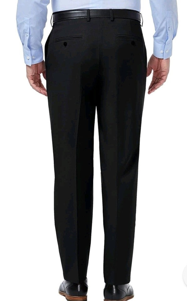 J.M. Haggar Men Classic Fit Premium Stretch Black Pants 38 X 30 NEW $100 HY00182