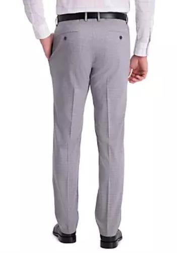 Kenneth Cole Men Gray Micro-Check Slim Techni-Cole Pants 34 X 30 NEW $95 KD80019