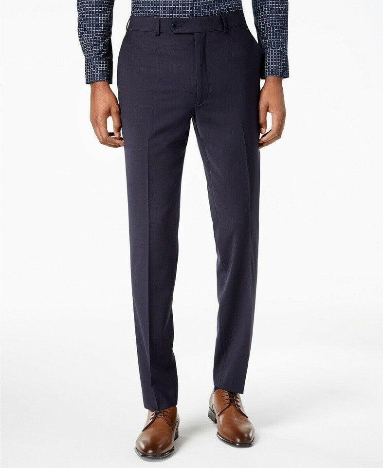 Calvin Klein Mens Slim Wool Blend Navy Dress Pants 34 X 30 NEW $190 JMROPJ1Y0003