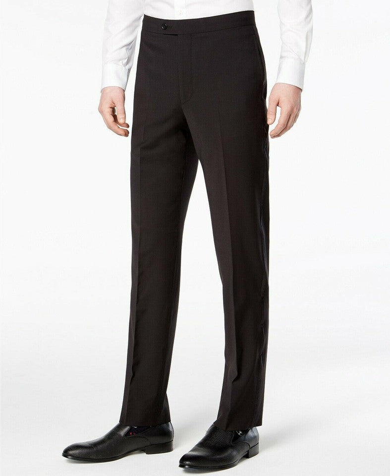 Calvin Klein Mens Slim Wool Blend Tuxedo Pants 32 X 30 $200 JORDPJ4X0000